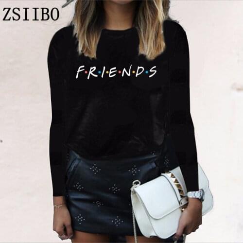 FRIENDS Letter autumn winter long sleeve Women t shirt Casual Funny t shirt For Lady Girl Top Tee Hipster Drop Ship 2019