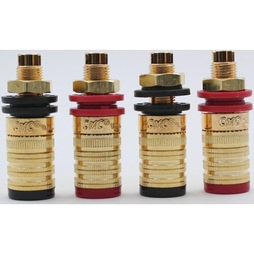P-007 4PCS/SET CMC 838-S-G Gold Plated Amplifier To Speaker Terminals Binding Post Socket Speaker connector