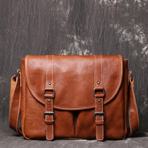 Men Bags Genuine Leather Briefcase Cow Leather Messenger Shoulder Laptop Bag Mens Business A4 Files Package Designer Work Bag