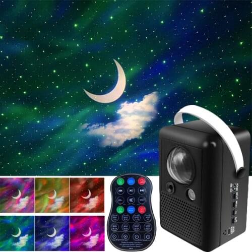 Aurora Starry Sky Projection Light Stars LED Lights Remote Control Bluetooth-Compatible TF Card Speaker USB Power Star Projector