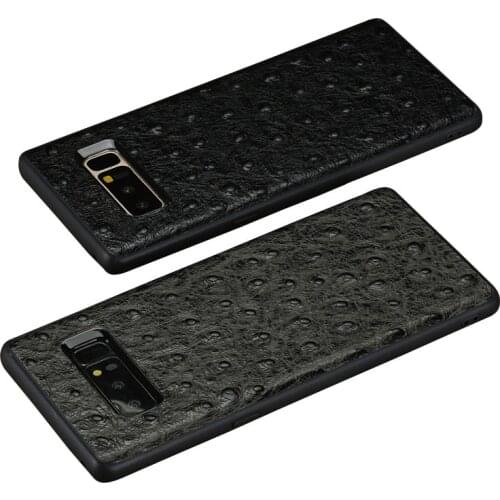 Luxury Genuine Leather Phone case For Samsung S8 S9 Plus Ostrich texture all-inclusive cases For A50 A70 J5 J7 2017 Note 8 cover