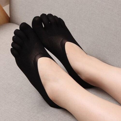 Slippers Summer Sock Solid Color Lace Antiskid Low Cut Five Finger Toe Socks Women Female Invisible Socks Sock
