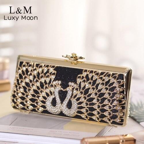 Rhinestone Evening Clutch Bag Wedding Bridal Floral Lock Designer Small Purses And Handbags Luxury Diamond Gold Dinner Sac X545H