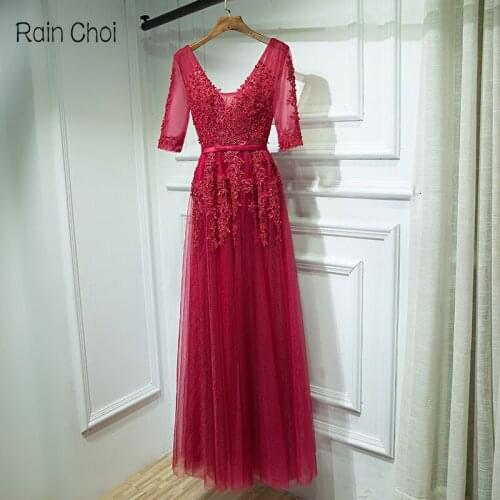 4/3 Sleeves Evening Dresses 2021 Floor-length Formal Prom Party Gowns Elegant Long Evening Dresses