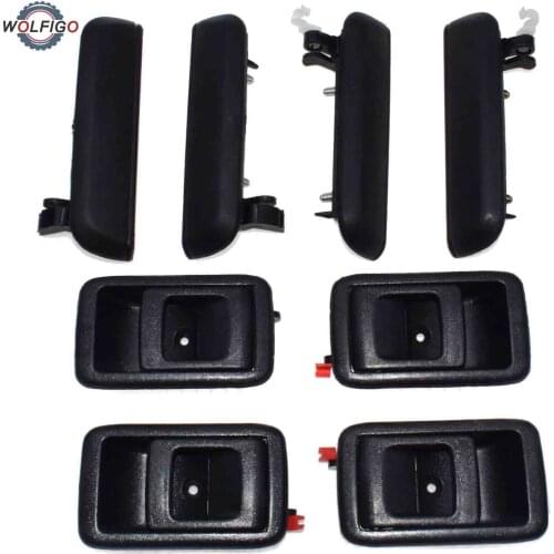 WOLFIGO 8 Pcs Left Right Exterior Interior Door Handle for Toyota Tercel 1995-1999 6922016120 692100A010 6924016090 6920610070A