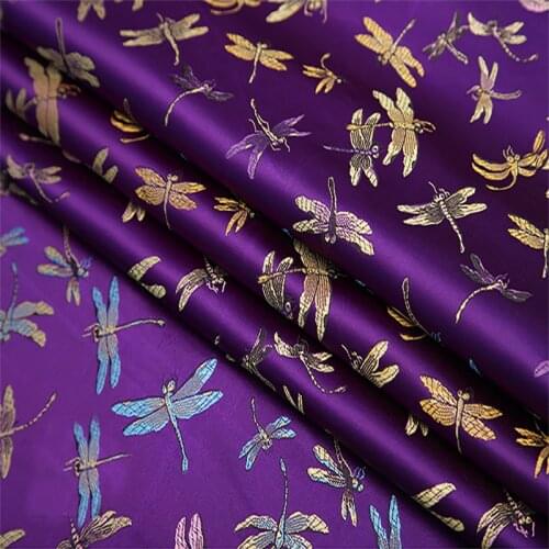 Dragonfly style Metallic Jacquard Brocade Fabric,3D jacquard fabric, yarn dyed fabric for Womens Coat Dress Skirt By meter