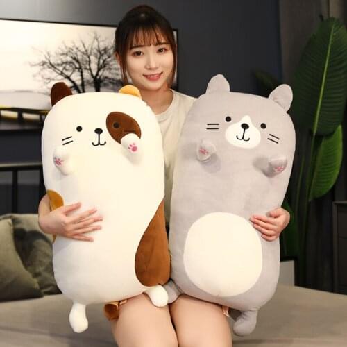 1pc 50/70CM Cute Cat Plush Toys Stuffed Soft Animal Cat Pillow Lovely Sleeping Sofa Cushion for Children Kids Birthday Gift