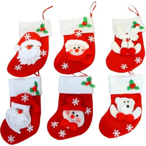 1 Piece 9*16 CM Christams Gift Sock New Year Candy Sock Put On Christmas Tree Children Xmas Gift Funny Socks Practical Happy