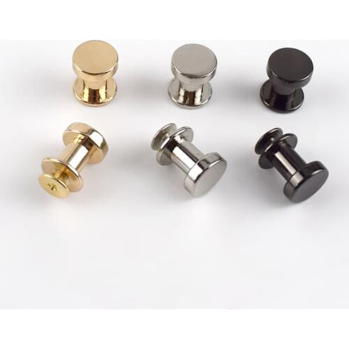 Meetee 10sets 13/15mm Luggage Leather Decoration Flat Screw Nail Buckle Bucket Rivet Studs Screw Clasp DIY Bags Crafts Accessory