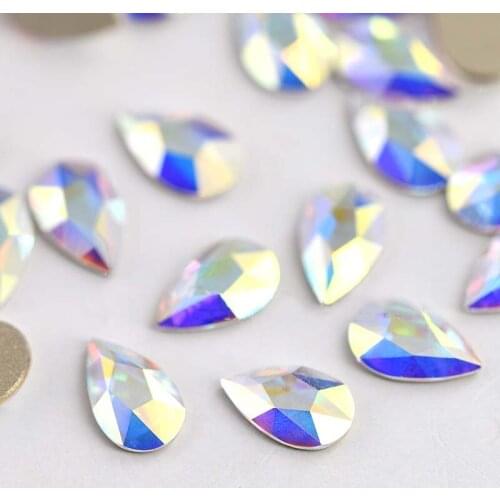 10 Colors Nail Charming Crystal Rhinestone 5x8mm 100pcs/lot Crystal Jewelry Water-Draop Crystal Stones Flat-back Design Crystals