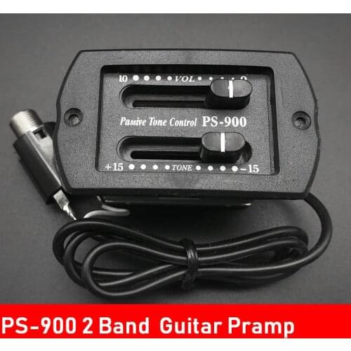 2 Band Acoustic Guitar Pickup PS-900 Folk Guitarra Piezo Pickup Tone Volume Control EQ Preamp Guitar Accessories