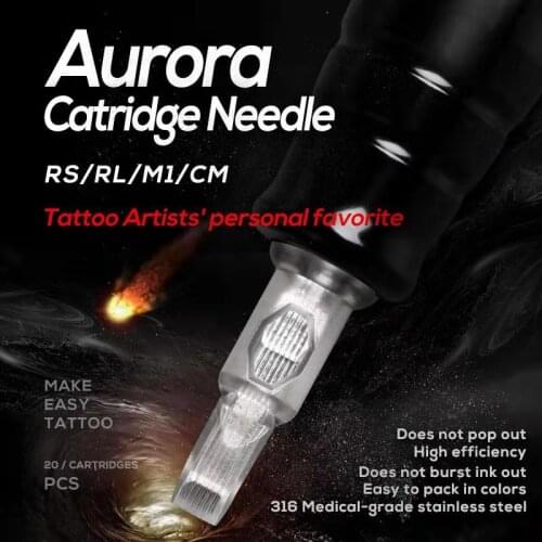 20pcs RL Tattoo Needle Cartridge Liner Shader Magnum Tattoo Supply compatible with Cartridge Machine Grip Tattoo Pen Needle