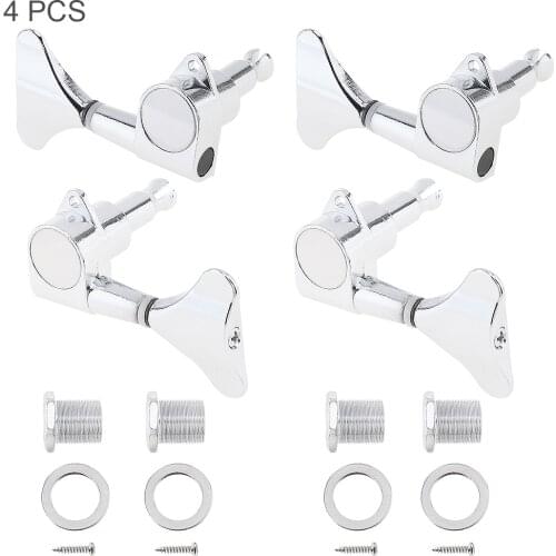 4pcs/lot Silver Bass Tuning Pegs Tuner 2R+2L All Closed Machine Head for Electric Acoustic Bass
