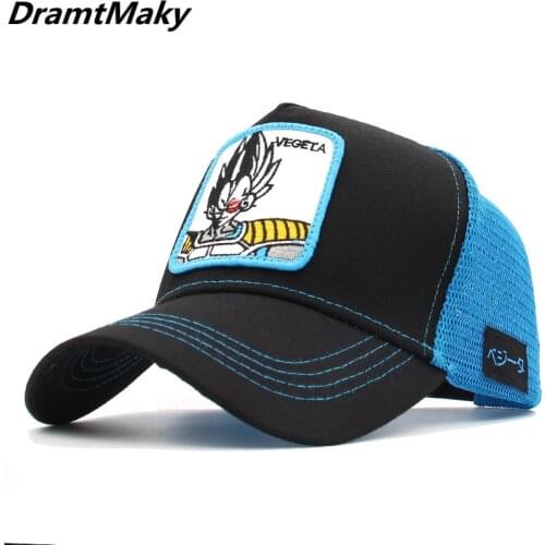 Anime Vegeta Mens Baseball Cap Men Women High Quality Snapback Gorras Casquette trucker Mesh cap dad Sticking hat hip hop Cap