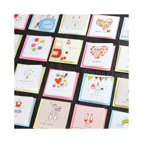 Free shipping 168pcs/lot Mini fold Paper Blank Card DIY Graffiti Word Cards Gift Greeting Cards Birthday Gift Card with envelop