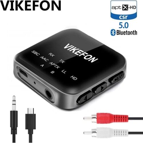 Handsfree Call Bluetooth 5.0 Receiver Transmitter CSR8675 AptX HD/LL 3.5mm AUX RCA Audio Wireless Adapter for TV Car Speaker PC