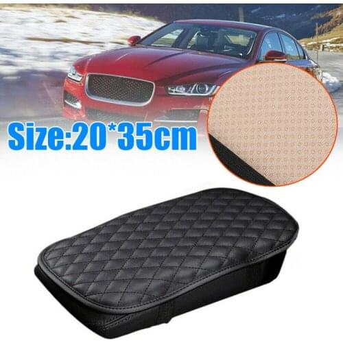 Car Armrest Pad Cover Leather Center Console Box Cushion Mat Protector Black Waterproof Car Accessories Interior