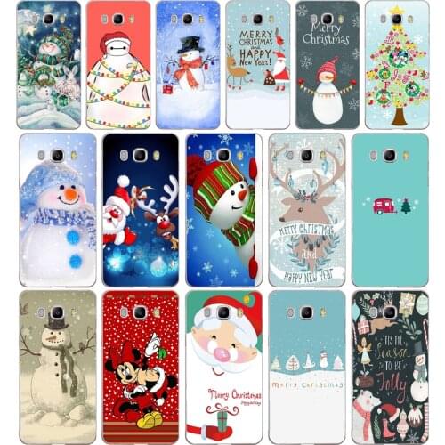 Happy New Year Merry Christmas Snowman Santa Case Cover for Samsung Galaxy a3 a5 2017 A6 A8 2018 j3 j5 j7 2016 2017