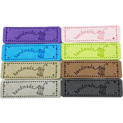 Hand Made Manual Sewing Labels for Clothing Gift Decorative Leather Tags for Clothes Handmade Leather Label for Needlework