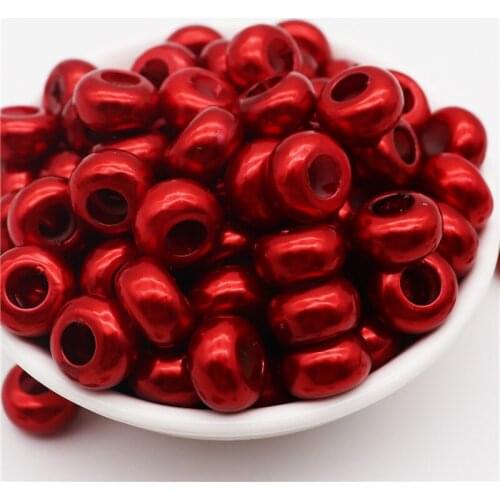 50pcs 13 Color Large Hole DIY European Beads Murano Spacer Beads fit Pandora Bracelet Bangle Necklaces for DIY Jewelry Making