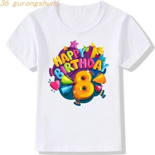 Boys Clothes 8 Years 6 7 3rd Graphic T Shirts kid Tshirt Girl T Shirt for Girls Clothes 4 5th Happy Birthday Children Clothing