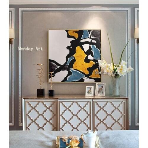 Handmade Abstract Color-blocks River Memory Painting Wall Canvas Art handpainted oil painting For Living Room Quadro home Decor