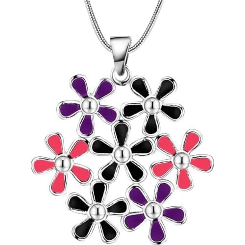 Beautiful flower decent silver plated Necklace New Sale silver necklaces & pendants /GNGOKOCY HIQROSJR