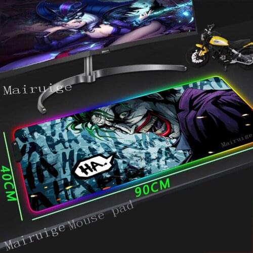 Mairuige Movie Funny Clown Large RGB Cartoon Mouse Pad Black Lock Computer Desk Mat Rubber Non-slip Custom Washable Coaster Xxl