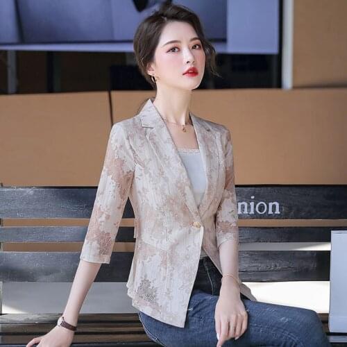 New Fashion Business Interview Plaid Suits Women Work Office Ladies Blazer