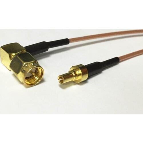 New SMA Male Plug Right Angle Switch CRC9 Male ST RF cable RG178 Wholesale 15CM 6" for 3G antenna