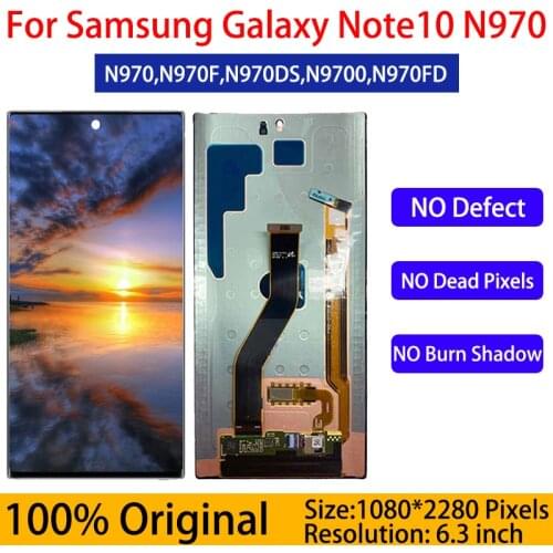 WIth Black Point 6.8''Original AMOLED Note10plus LCD Display Touch Screen Digitizer For Samsung note10+ Note 10 Plus N975F N975N