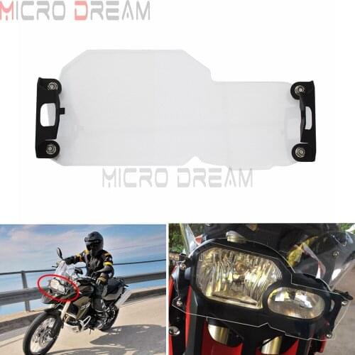 Motorcycle Front Headlight Guard Cover Clear Lens Head Light Lamp Protector with Brackets for BMW F650GS F700GS F800GS F800R