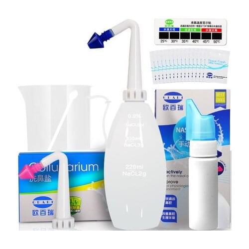 Rhinitis Nasal irrigator Nasal wash + sprayer +10 bag salt appliance for adult/child free shipping