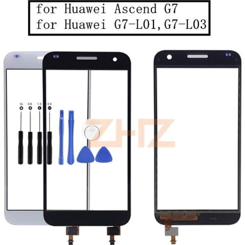 For Huawei Ascend G7 Touch Screen for Huawei G7-L01 G7-L03 Touch Panel Front Glass Cover Front Outer Glass Lens Repair Parts