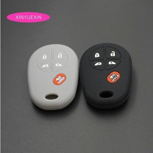 Xinyuexin Silicone Rubber Car Key Fob Cover for Toyota Sienna Sequoia Fortuner Remote Key Case for Car Car Styling 5 Buttons