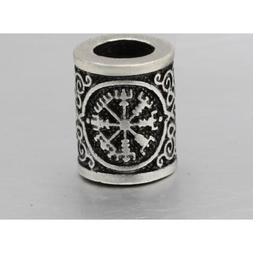 Odin Symbol Nordic Vikings Vegvisir Talisman Hair Beads For Bracelet