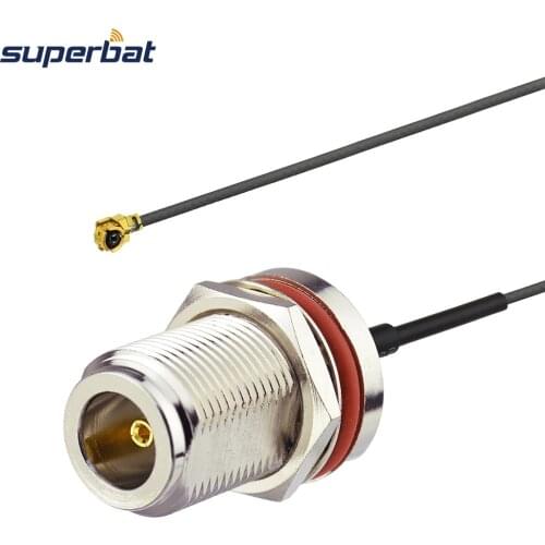 Superbat 6" IPX /u.fl to N-Type Jack Bulkhead O-ring Pigtail Connector Cable 1.13 15cm for WiFi Radios