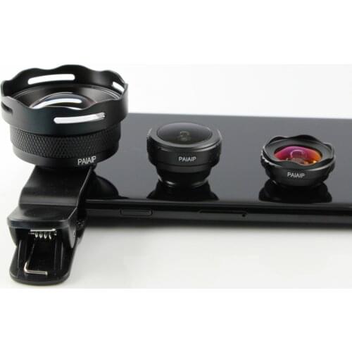PAIAIP Upgraded 2X Telephoto Lens + 4K Wide Angle + Macro + Fisheye for Iphone XR 7 6s 6 plus Samsung S6 S7 Edge Smartphone