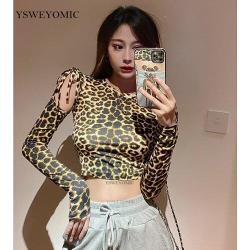 Dance Top 2020 Autume Winter Long Sleeves Leopard Strapless Sexy Style Practice Salsa Bachata Latin Dance Tops Women Y145