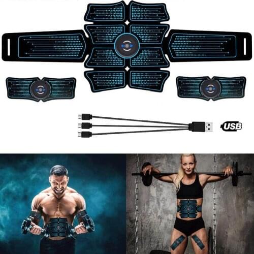 USB Charging Muscle Trainer Stimulator EMS Muscles Electrostimulator Toner Wireless Vibration Body Slimming Fitness Equipment