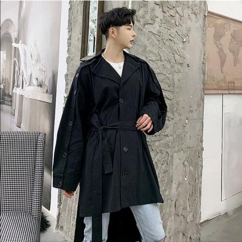 Spring Designer Models Alternative Sleeves Stitching Loose Trench Jacket Tide Brand Mens Wear Windbreaker Punk Overcoat Cloak