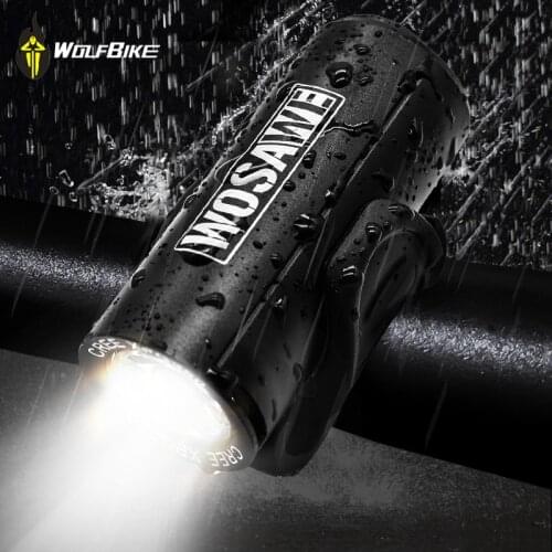 WOSAWE Waterproof Cycling Bike Lights Built-in USB Rechargeable XPE Led Lamp High Brightness Bicycle Front Flashlight