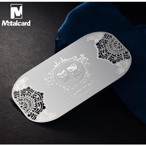 High-end personalized business card stainless steel business card metal card custom hollow metal business card