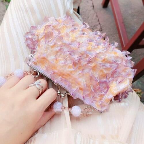 Women Silk Totes Handbags Tassel Crystal Luxury Beading Evening Bag Wedding Bride Purse Ladies Small Crossbody Shoulder Bags