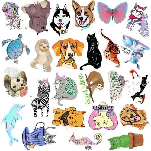 10/50PCS Anime Cartoon Color Cat Girl Kawaii Funny Toy Sticker Dog Elephant Monkey Bird Monkey Cute Boy Child Laptop Gift Animal