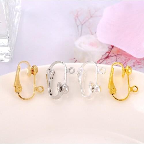 10PCS 5 Colors Metal Copper No Pierced Ear Clip with Blank Base Diy Earrings Jewelry Parts Accessories jp