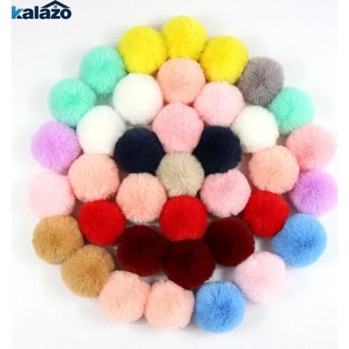 10pcs 5cm Fluffy Pompon Fur Ball Faux Rabbit Fur Pompom Keychains Bag Key Pendant Jewelry Gift DIY Supplies Easter Party Decor
