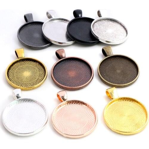 20mm 25mm 30mm Inner Size 10 Colors Plated Classic pattern series Fit 20 25 30mm Glass Cabochon Base Setting Tray