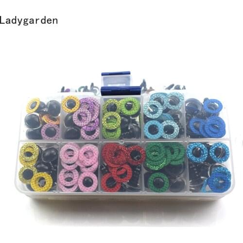 100PCS 10MM 12MM Mix Color Shinning Plastic Doll Eyes Craft Eyes with Washer DIY for Plush Bear Stuffed Toys Animal Puppet Dolls