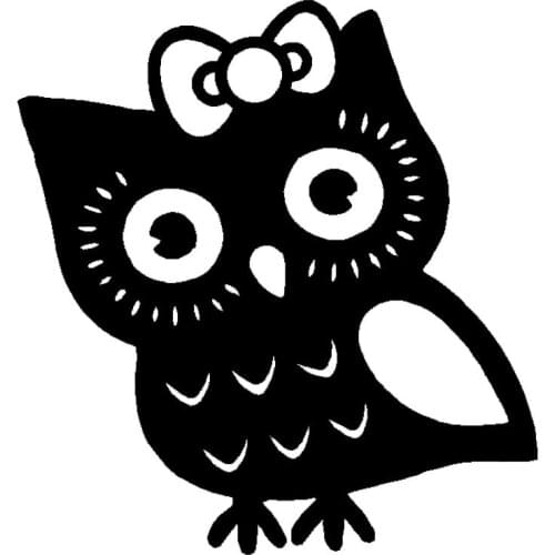 13*14CM Sweety Owl Girl Vinyl Car Stickers Lovely Car Body Decal Styling Accessories Black/Silver C9-1297